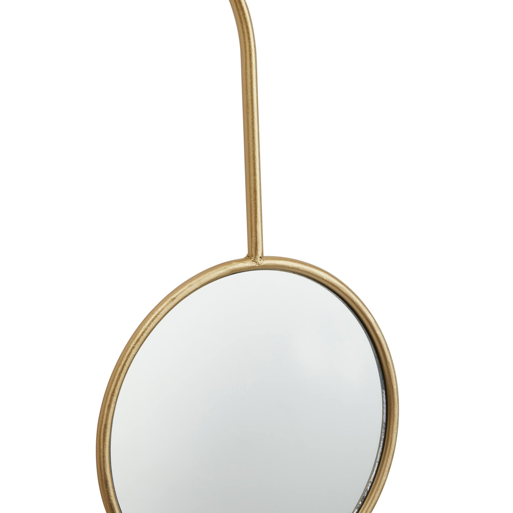 Gold Metal Modern Wall Mirror, Set of 28" x 18" x 1"